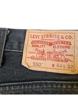 Levis 550 Relaxed Fit Mens Jeans W44 L32 Black Denim