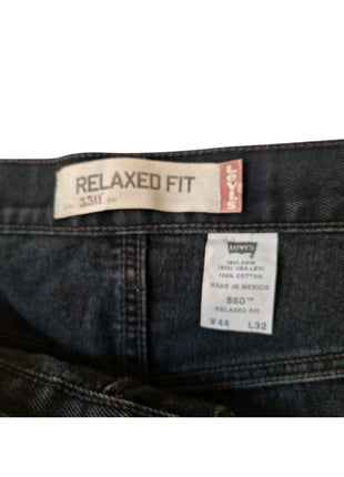 Levis 550 Relaxed Fit Mens Jeans W44 L32 Black Denim