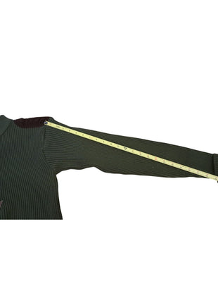 Rothco Olive Drab Military Style Acrylic Ribbed Sweater Zip X-Large Suede Accent