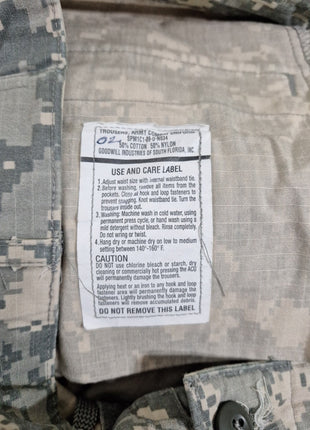 ACU Pants/Trousers Large Long USGI Digital Camo Cotton/Nylon Army 35 To 39 Waist
