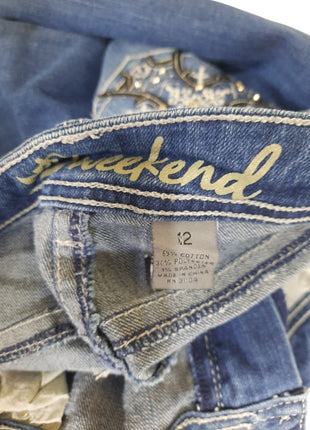 ND Weekend Adult Women's Size 12 Stone Wash Mid Rise Blue Jean Capris