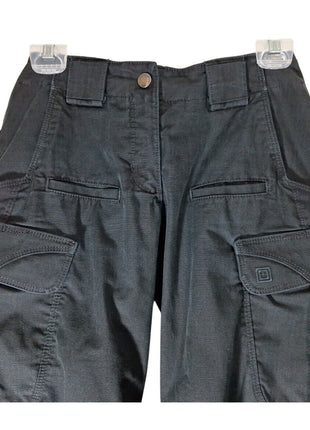 5.11 TACTICAL Black Cargo Pants 8 Pockets - Size  4 - 27.5" Inseam
