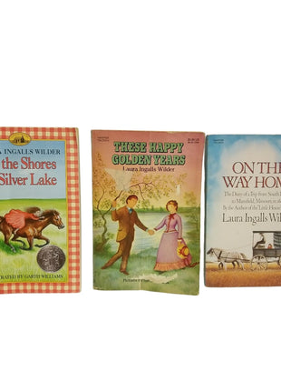 Set Of 3 Laura Ingalls Wilder Books - By The Shores Of Silver Lake These Happy Golden Years On The Way Home