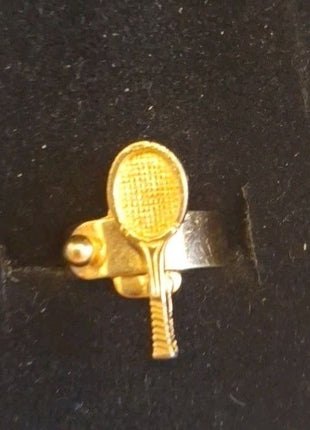 Vintage Signed Sarah Coventry Gold Tone Tennis  Adjustable (6-7 ) Ring
