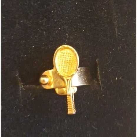 Vintage Signed Sarah Coventry Gold Tone Tennis  Adjustable (6-7 ) Ring