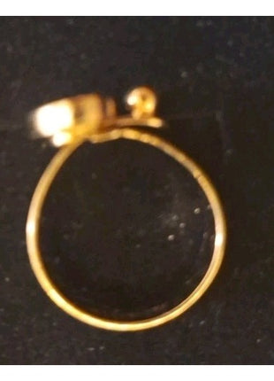 Vintage Signed Sarah Coventry Gold Tone Tennis  Adjustable (6-7 ) Ring