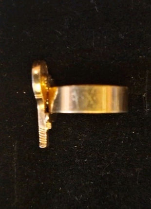 Vintage Signed Sarah Coventry Gold Tone Tennis  Adjustable (6-7 ) Ring