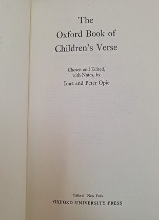 The Oxford Book of Children's Verse (Oxford Books of Verse)