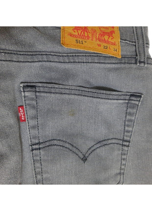 Levi 511 Straight Leg Jeans Mens Size 32x34 Gray Denim