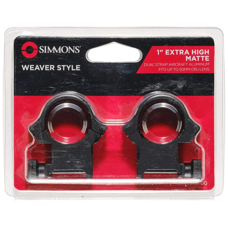 Simmons  1" Xtra High Matte Scope Rings Weaver Style SM49049PDQ Dual Strap Alum.