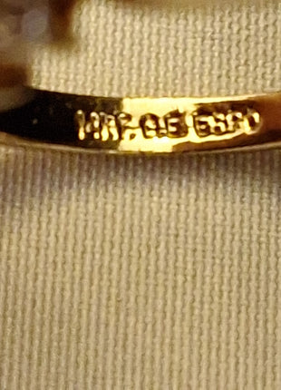 Vintage 14KT GF ESPO Dinner Ring Faux Ruby Red and Rhinestone Cluster Size 8.5