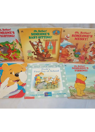 Lot 6 Disney WINNIE THE POOH Golden Look Look + Scholastic Books