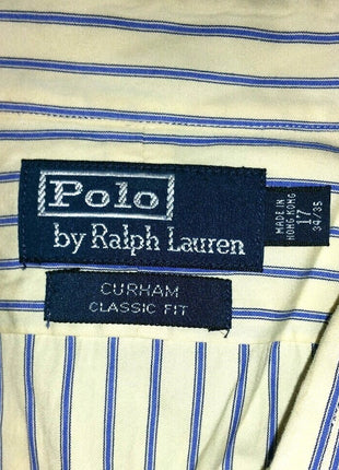 Mens Ralph Lauren Polo Button-up Long Sleeve Size 17 34/35 Curham Classic Fit Stripes