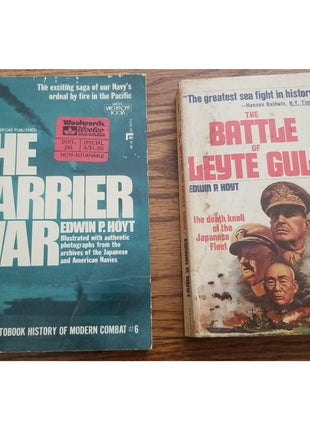Lot of 2 Edwin P Hoyt Paperback Books - The Carrier War - Battle of Leyte Gulf