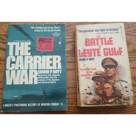 Lot of 2 Edwin P Hoyt Paperback Books - The Carrier War - Battle of Leyte Gulf