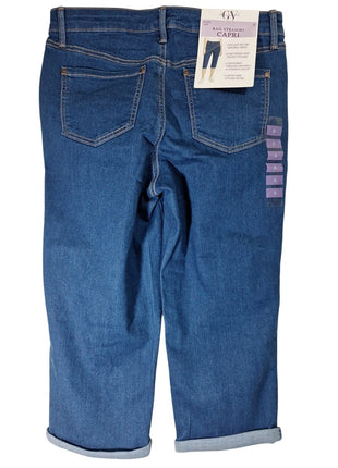 NWT Gloria Vanderbilt Women’s Mid Rise Rail Straight Capri Jeans Size 6 Sofia Dark Wash Denim