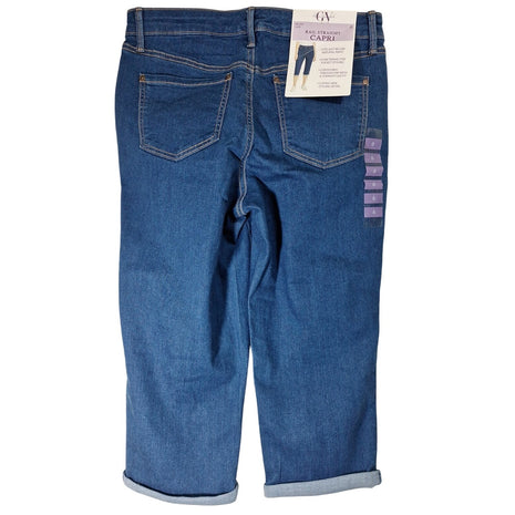 NWT Gloria Vanderbilt Women’s Mid Rise Rail Straight Capri Jeans Size 6 Sofia Dark Wash Denim