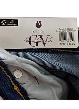 NWT  Women's Gloria Vanderbilt Mid Rise Rail Straight Capri Jeans Size 6 Sofia Dark Wash