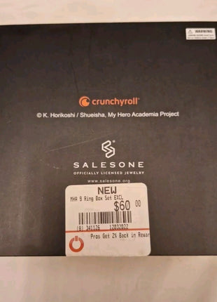 My Hero Academia Set of 9 Adjustable Rings Gamestop Exclusive Limited Ed w/COA