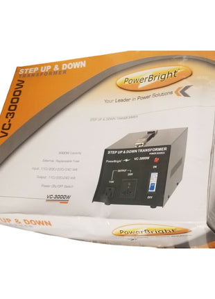 PowerBright VC-3000W Step Up & Down Transformer 3000W Power Converter 110V/220V With Circuit Breaker