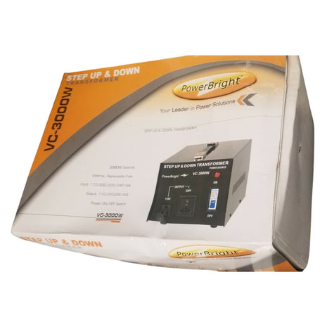 PowerBright VC-3000W Step Up & Down Transformer 3000W Power Converter 110V/220V With Circuit Breaker