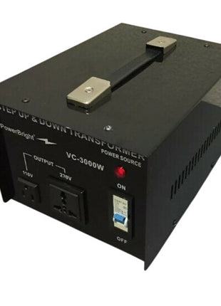 PowerBright VC-3000W Step Up & Down Transformer 3000W Power Converter 110V/220V With Circuit Breaker