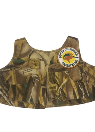 Ducks Unlimited Greenwing Teddy Bear  Camo Vest with Embroidered Patch