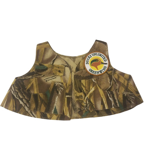 Ducks Unlimited Greenwing Teddy Bear  Camo Vest with Embroidered Patch