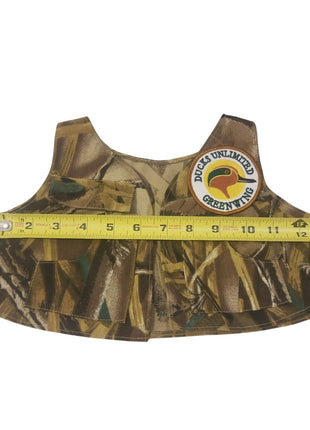 Ducks Unlimited Greenwing Teddy Bear  Camo Vest with Embroidered Patch