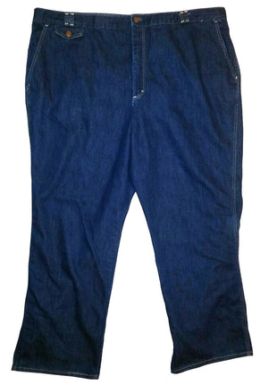 Womens Full Fit Jeans Dark Wash Sears Size 46X30 Cotton Polyester Blend Made In USA