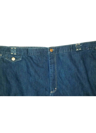 Womens Full Fit Jeans Dark Wash Sears Size 46X30 Cotton Polyester Blend Made In USA