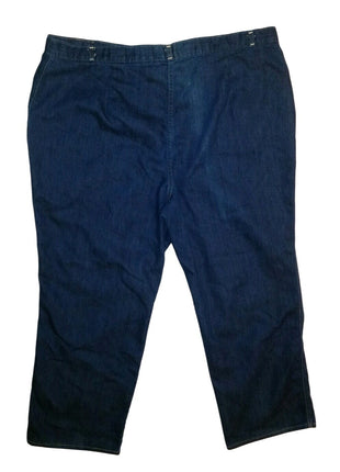 Womens Full Fit Jeans Dark Wash Sears Size 46X30 Cotton Polyester Blend Made In USA