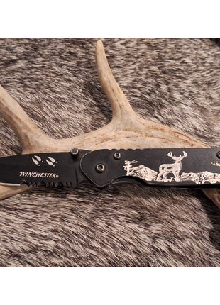 Winchester Limited Edition Wildlife Etched Hunting Deer Stag Knife