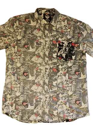 Marvel Comics Short-Sleeve Button-Up Shirt Graphic Print Mens Size XL