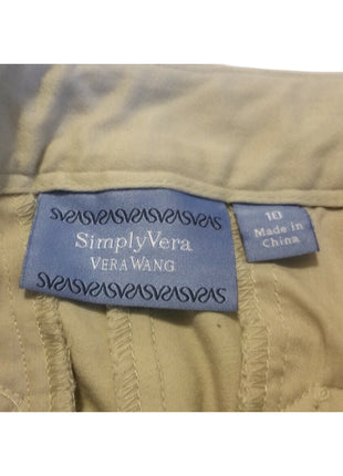 Simply Vera VERA WANG MID-RISE DENIM CAPRI CREAM ROLL CUFF CROP WOMEN SZ 10