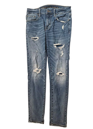 American Eagle Men’s Next Level Flex Skinny Jeans Size 31x32 Blue Denim Distressed