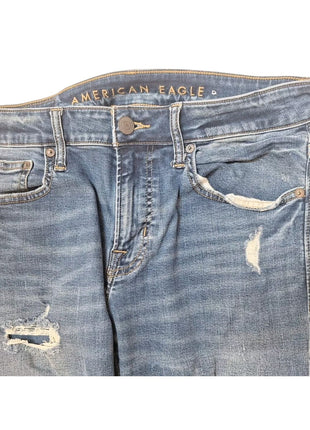 American Eagle Jeans Mens 31 X 32 Blue Next Level Flex Skinny Distressed Regular