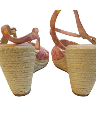 KANGAROOS PINK FLORAL WEDGES HEELS SANDALS SIZE 10