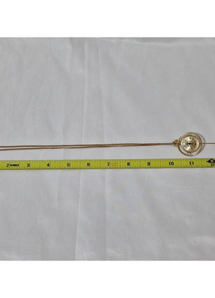 Vintage Avon Gold Tone Watch Pendant Necklace Brooch Pin 17 Jewels - Wind Up