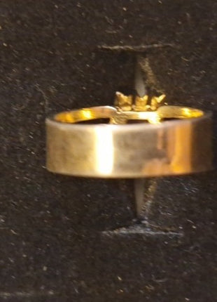 Vintage 14KT GF ESPO Cocktail Ring Faux Amethyst Rhinestone Cluster Size 8