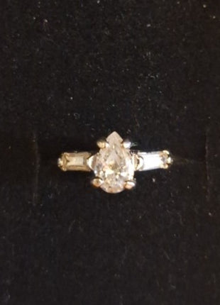 Vintage 14KT GF ESPO Wedding Engagement Ring Rhinestones Size 7