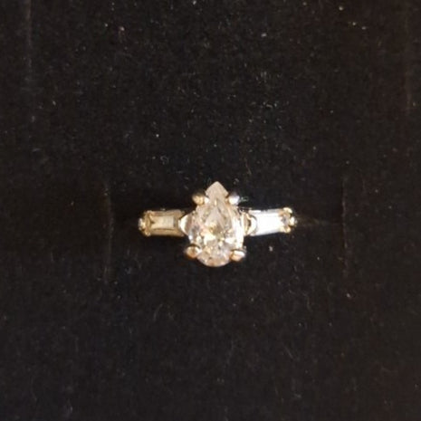 Vintage 14KT GF ESPO Wedding Engagement Ring Rhinestones Size 7