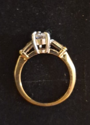 Vintage 14KT GF ESPO Wedding Engagement Ring Rhinestones Size 7