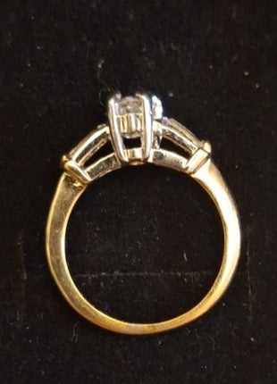 Vintage 14KT GF ESPO Wedding Engagement Ring Rhinestones Size 7