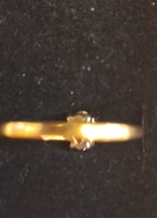 Vintage 14KT GF ESPO Wedding Engagement Ring Rhinestones Size 7