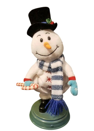 Gemmy 14-Inch Animated Snowman Christmas Decoration Sings and Dances on Blue Base – I’ve Got the Power Song