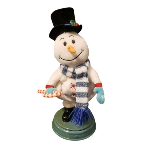 Gemmy 14-Inch Animated Snowman Christmas Decoration Sings and Dances on Blue Base – I’ve Got the Power Song