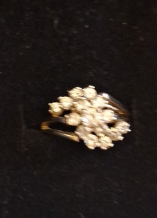 Vintage PANETTA Sterling  Rhinestone Cocktail Ring Size 6.5