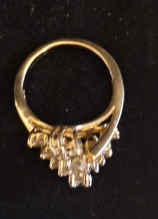 Vintage PANETTA Sterling  Rhinestone Cocktail Ring Size 6.5