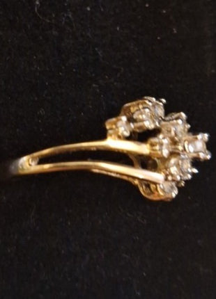 Vintage PANETTA Sterling  Rhinestone Cocktail Ring Size 6.5